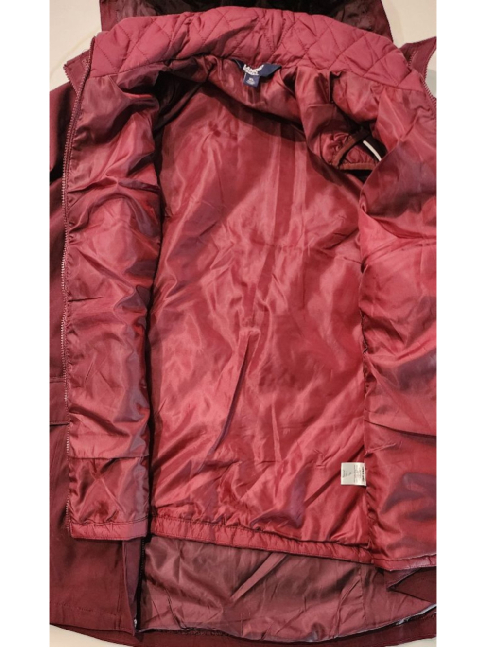 Lands' End XL Maroon 3-in-1 Winter Jacket & Quilted Vest Hooded Coat Women's - Picture 9 of 16